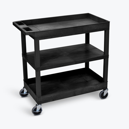 LUXOR EC121 Black 18 x 32 Cart 2 Tub with 1 Flat Shelf EC121-B